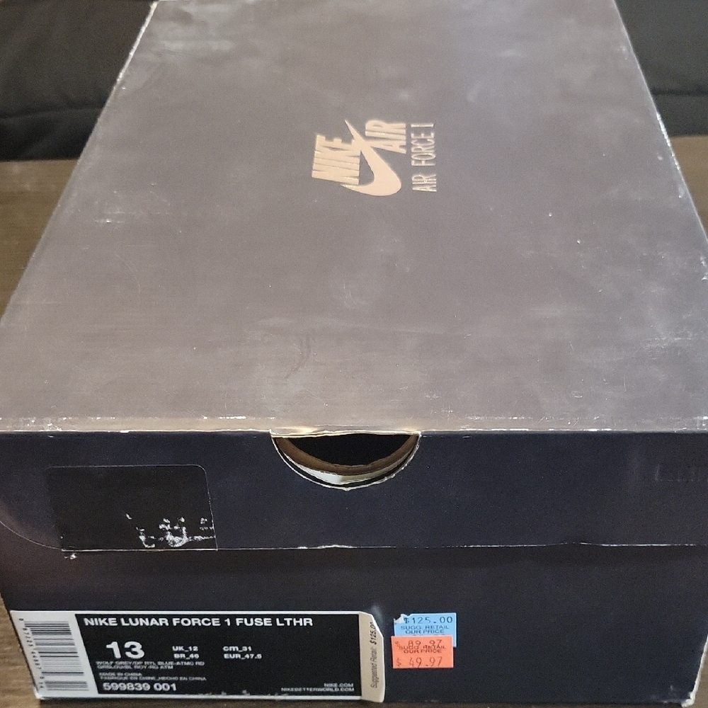 Nike Lunar Force 1 Fuse Leather "Deep Royal Blue" (2013) Mens 13 NEW W/OG BOX - Picture 11 of 11